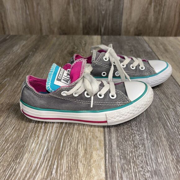 Converse Chuck Taylor All Star Double Tongue Juniors Youth US Size 11 Gray Pink - Picture 1 of 11